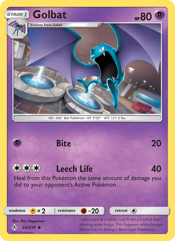 Golbat — Unbroken Bonds #65 (Pokémon TCG card)
