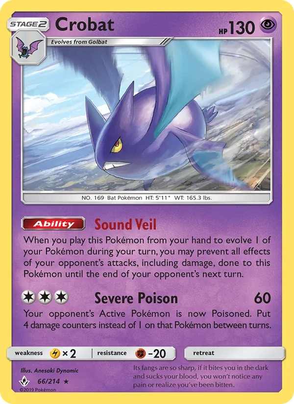 Crobat — Unbroken Bonds #66 (Pokémon TCG card)