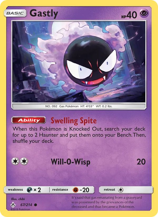 Gastly — Unbroken Bonds #67 (Pokémon TCG card)