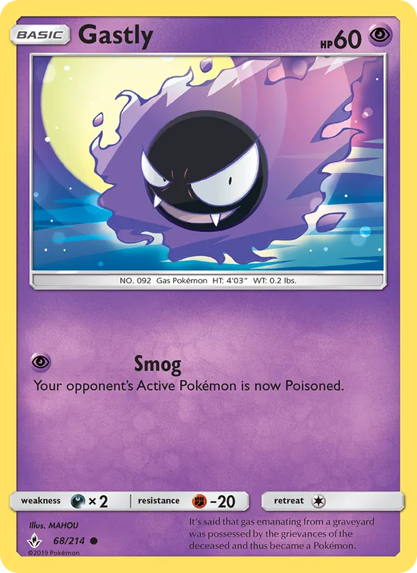 Gastly — Unbroken Bonds #68 (Pokémon TCG card)