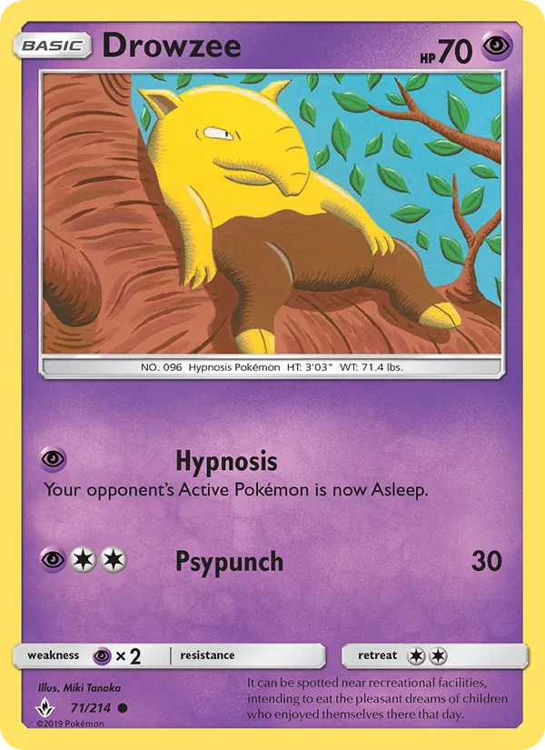 Drowzee — Unbroken Bonds #71 (Pokémon TCG card)