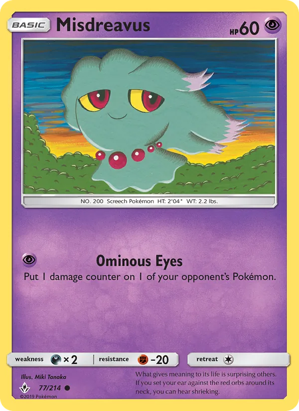 Misdreavus — Unbroken Bonds #77 (Pokémon TCG card)
