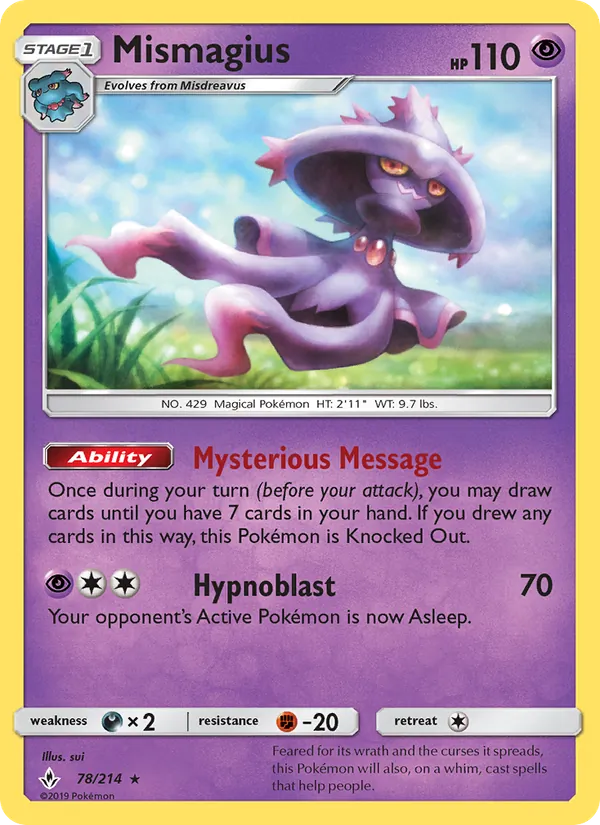 Mismagius — Unbroken Bonds #78 (Pokémon TCG card)