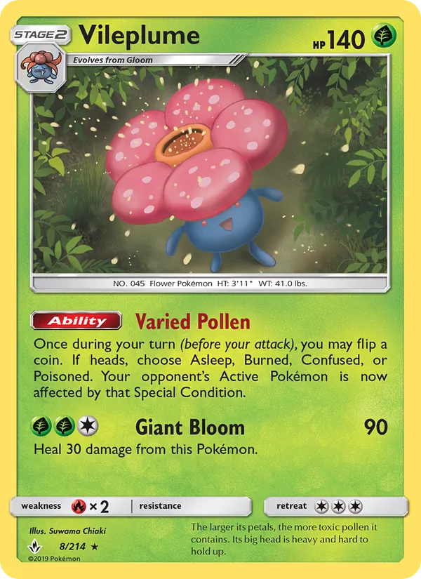Vileplume — Unbroken Bonds #8 (Pokémon TCG card)