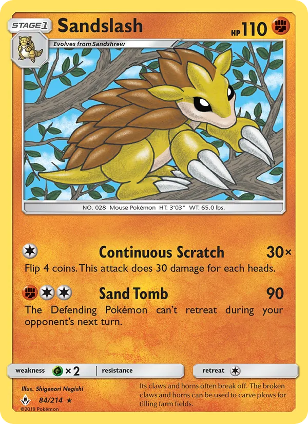 Sandslash — Unbroken Bonds #84 (Pokémon TCG card)