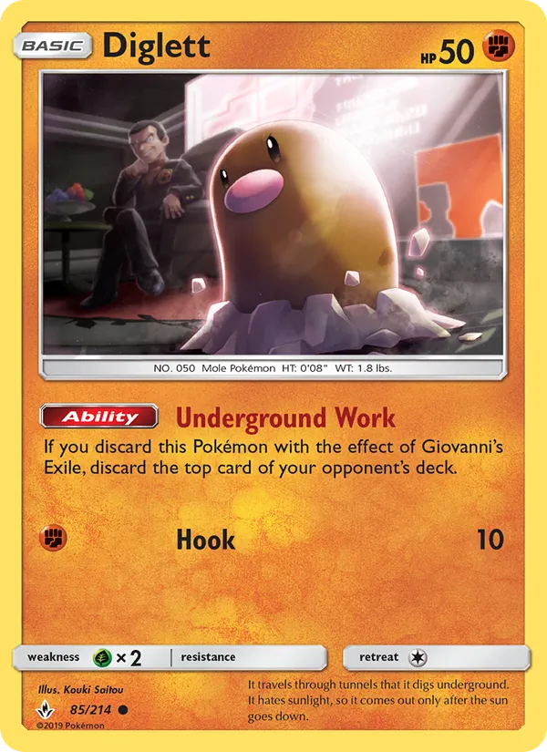 Diglett — Unbroken Bonds #85 (Pokémon TCG card)