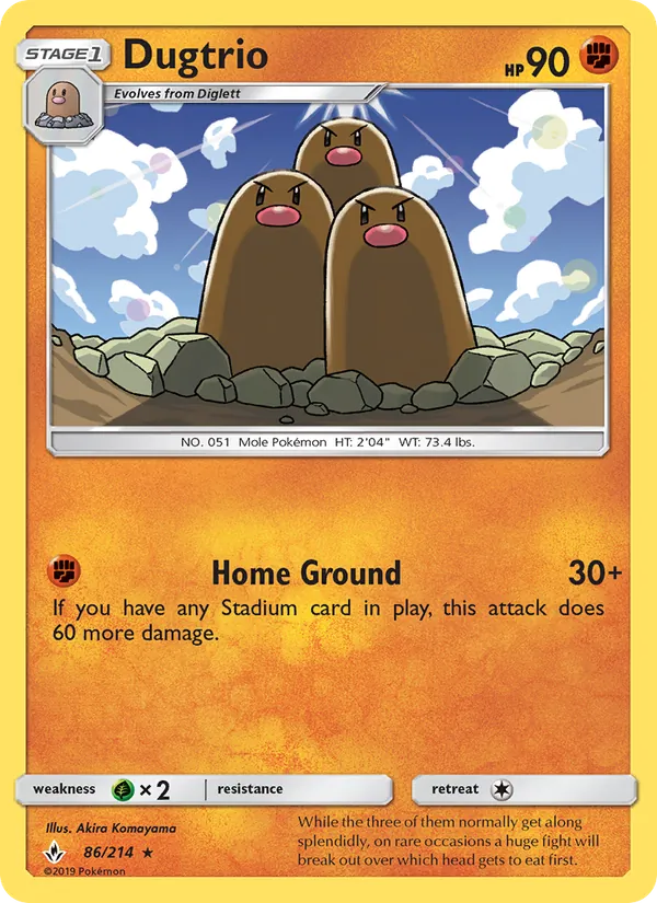 Dugtrio — Unbroken Bonds #86 (Pokémon TCG card)