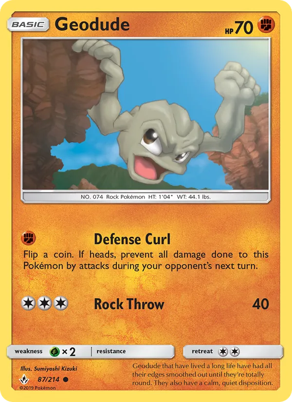Geodude — Unbroken Bonds #87 (Pokémon TCG card)