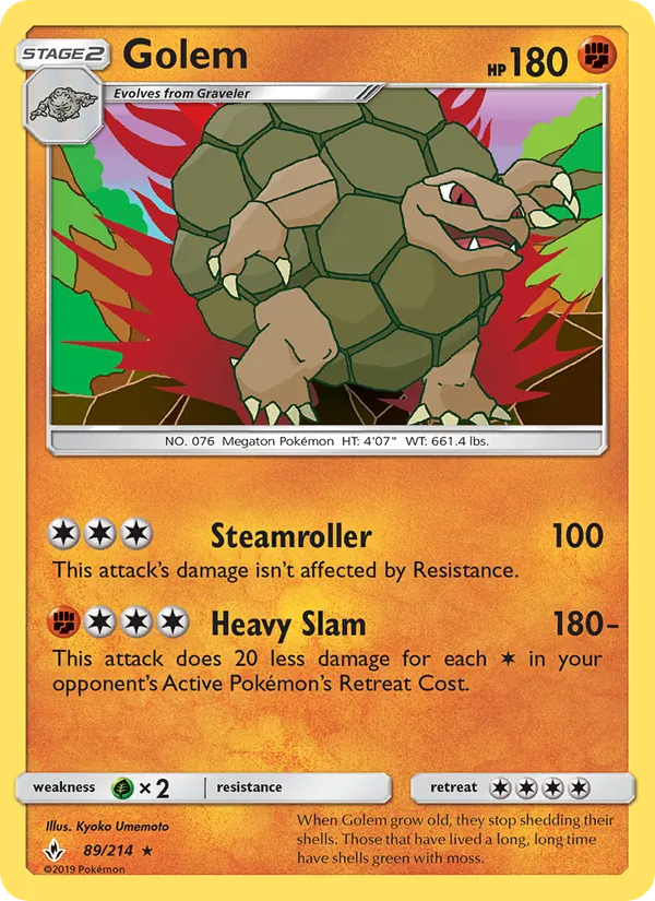 Golem — Unbroken Bonds #89 (Pokémon TCG card)