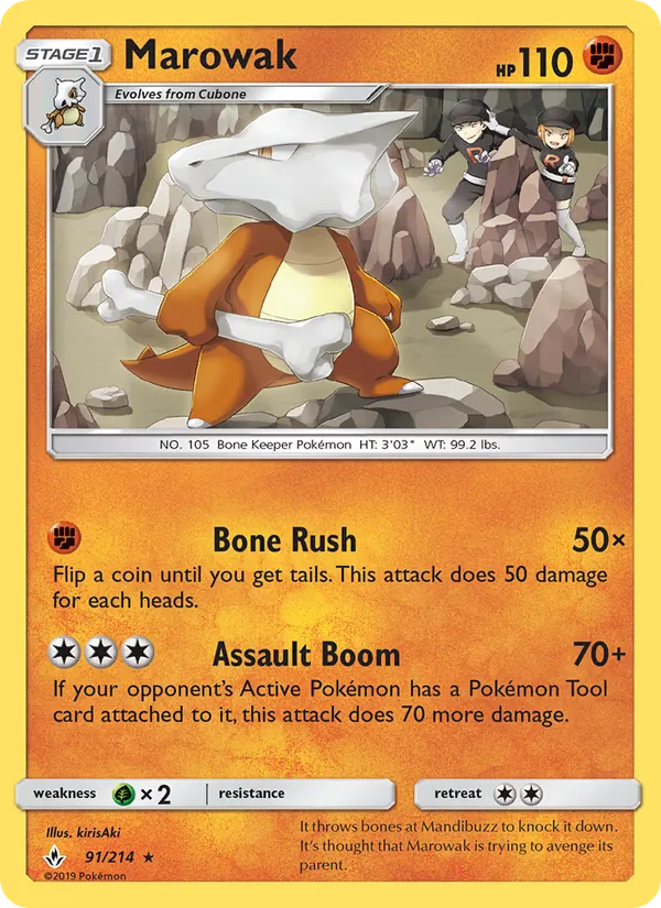Marowak — Unbroken Bonds #91 (Pokémon TCG card)