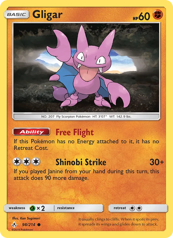 Gligar — Unbroken Bonds #98 (Pokémon TCG card)