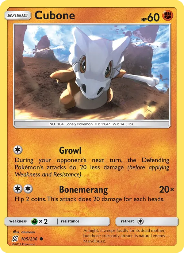 Cubone — Unified Minds #105 (Pokémon TCG card)