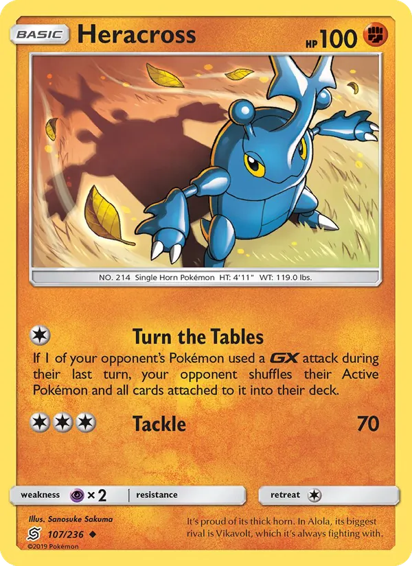 Heracross — Unified Minds #107 (Pokémon TCG card)