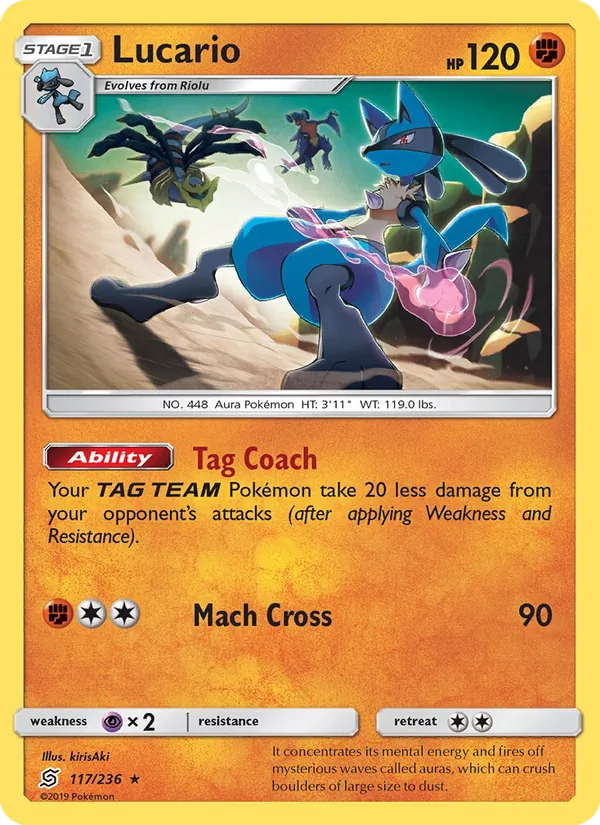 Lucario — Unified Minds #117 (Pokémon TCG card)