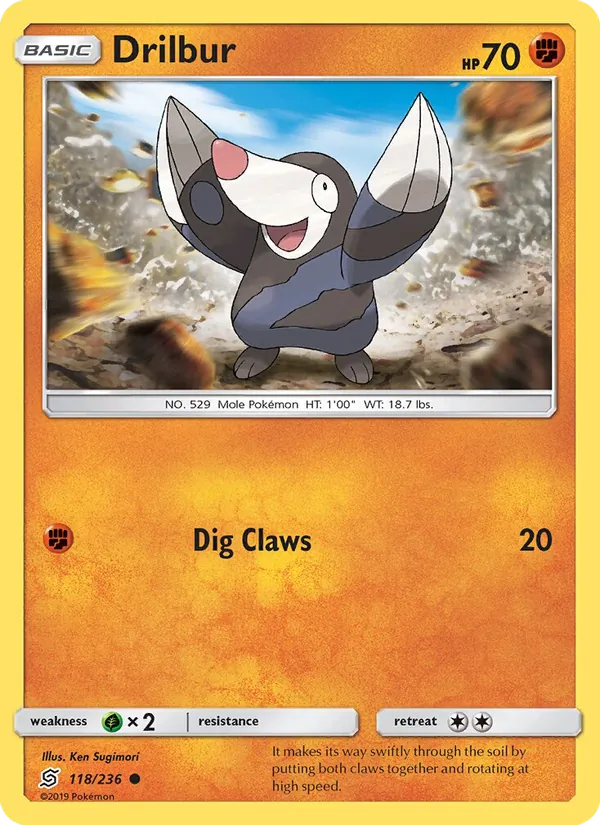 Drilbur — Unified Minds #118 (Pokémon TCG card)