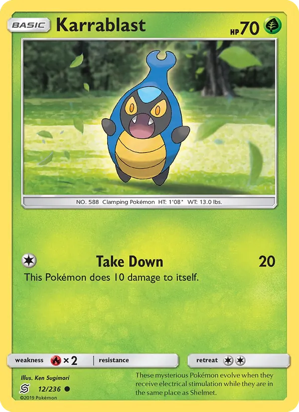 Karrablast — Unified Minds #12 (Pokémon TCG card)