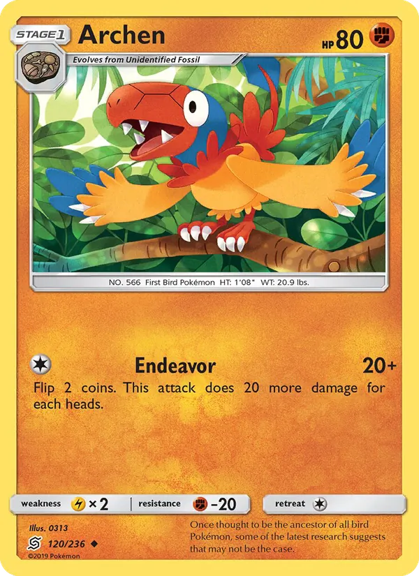 Archen — Unified Minds #120 (Pokémon TCG card)