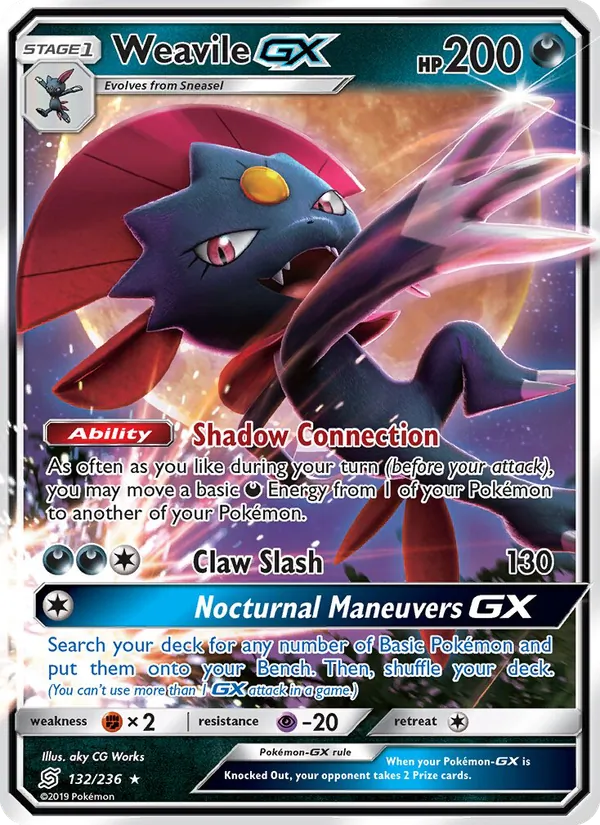 Weavile GX — Unified Minds #132 (Pokémon TCG card)