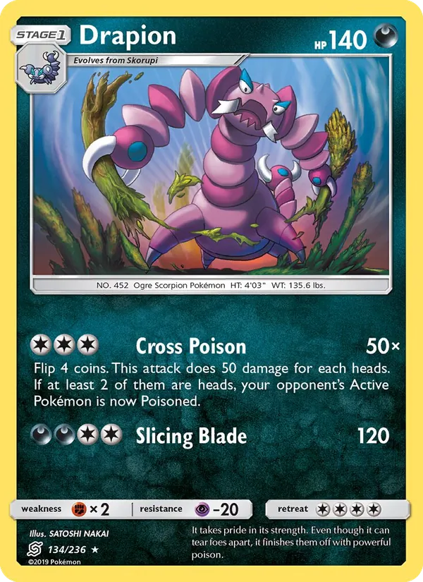 Drapion — Unified Minds #134 (Pokémon TCG card)