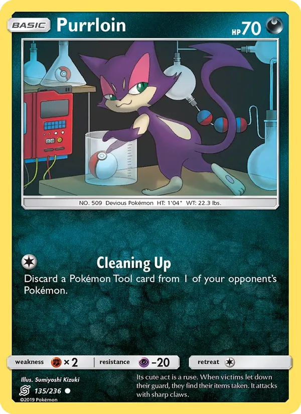 Purrloin — Unified Minds #135 (Pokémon TCG card)