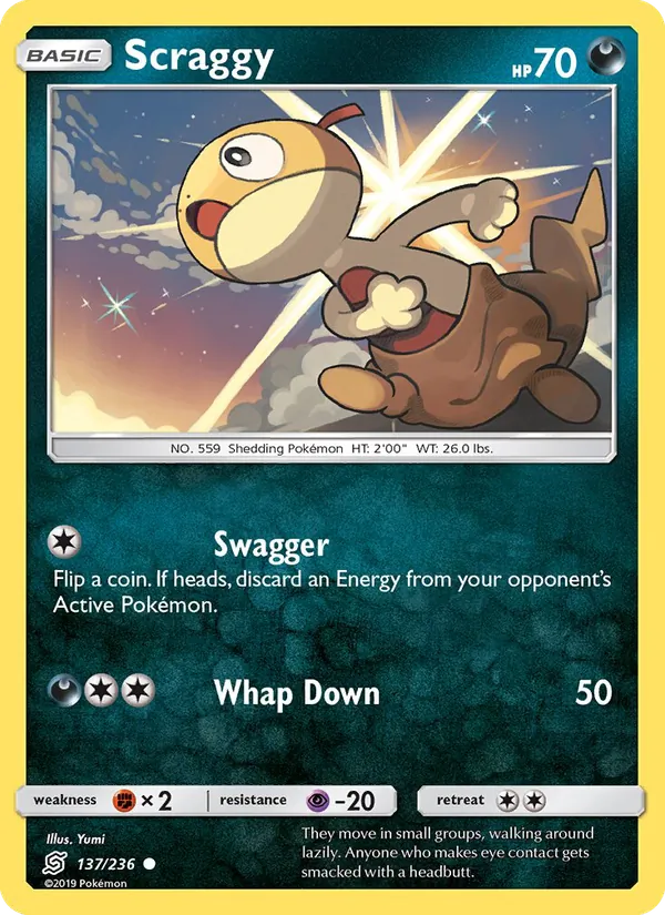 Scraggy — Unified Minds #137 (Pokémon TCG card)