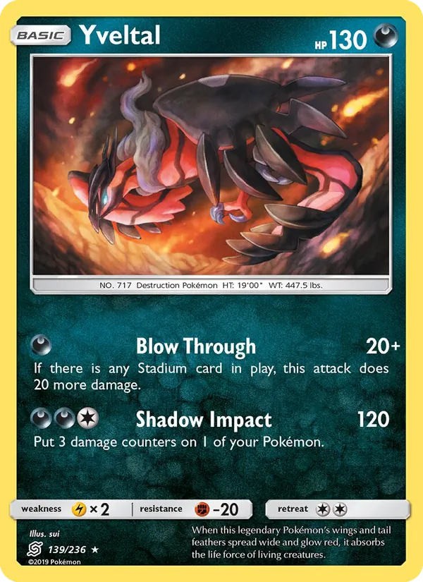 Yveltal — Unified Minds #139 (Pokémon TCG card)