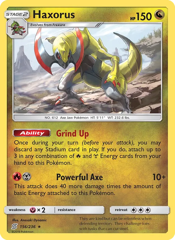 Haxorus — Unified Minds #156 (Pokémon TCG card)