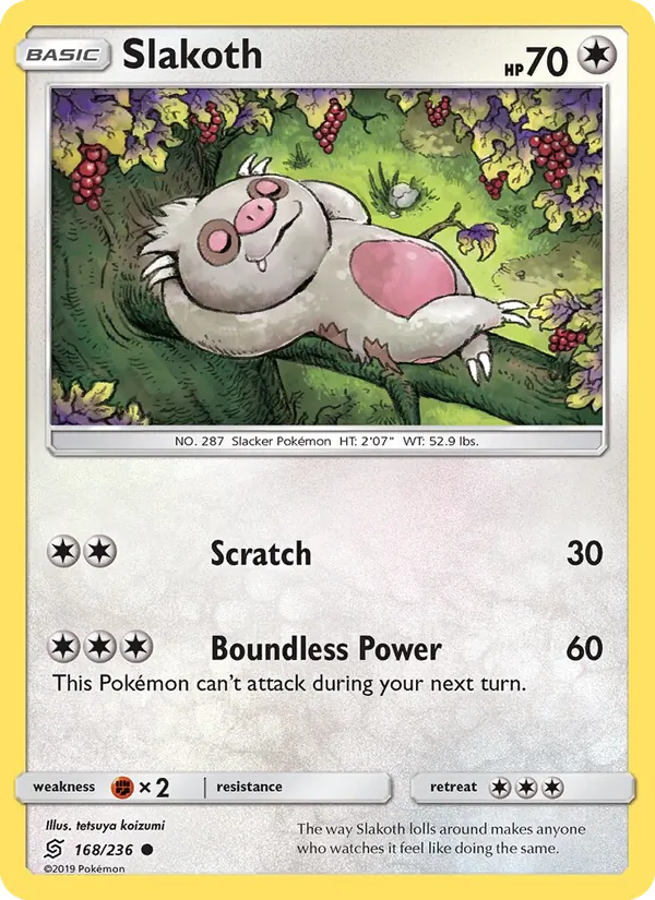 Slakoth — Unified Minds #168 (Pokémon TCG card)