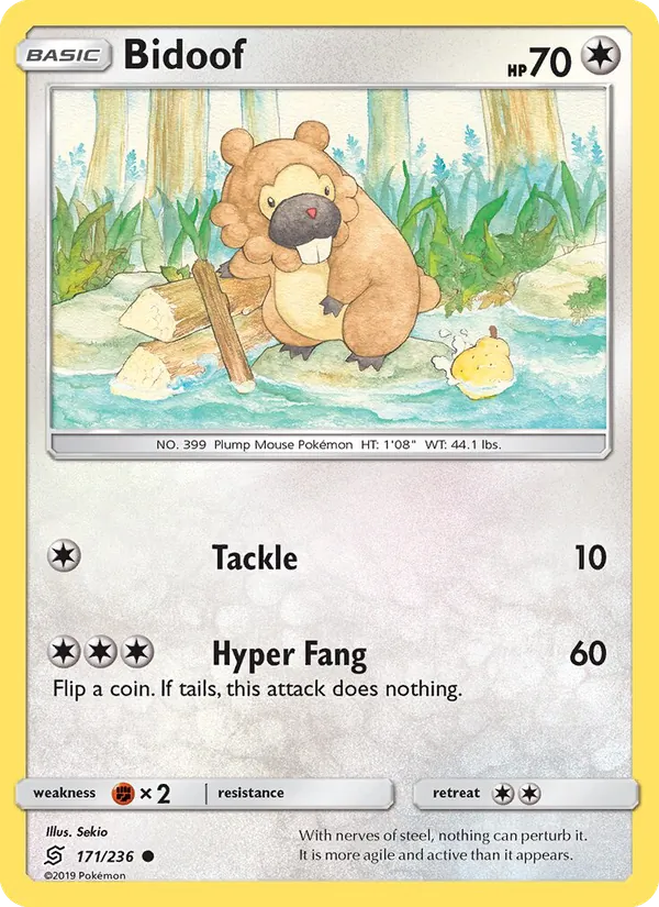 Bidoof — Unified Minds #171 (Pokémon TCG card)