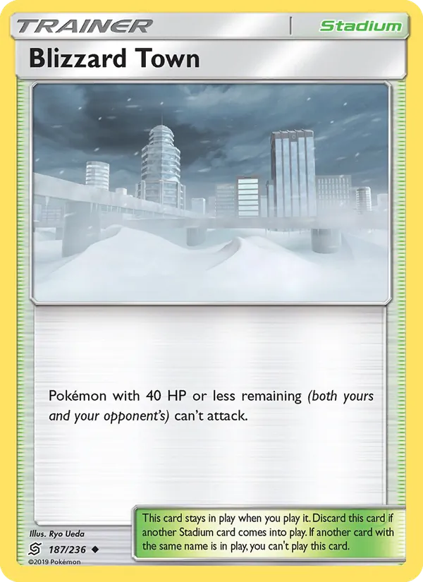 Blizzard Town — Unified Minds #187 (Pokémon TCG card)