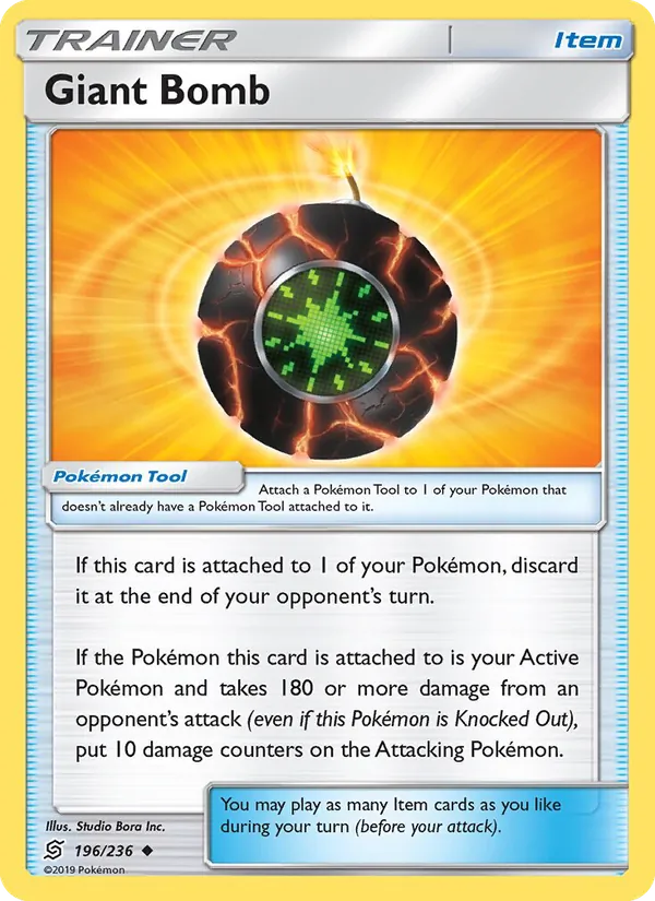Giant Bomb — Unified Minds #196 (Pokémon TCG card)