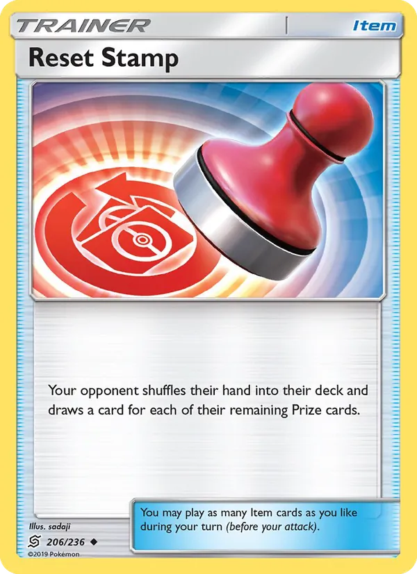 Reset Stamp — Unified Minds #206 (Pokémon TCG card)