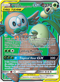 Rowlet & Alolan Exeggutor GX (Unified Minds #214)