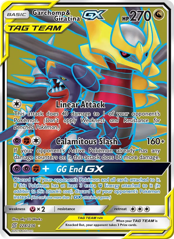 Garchomp & Giratina GX — Unified Minds #228 (Pokémon TCG card)