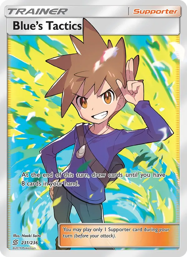 Blue’s Tactics — Unified Minds #231 (Pokémon TCG card)