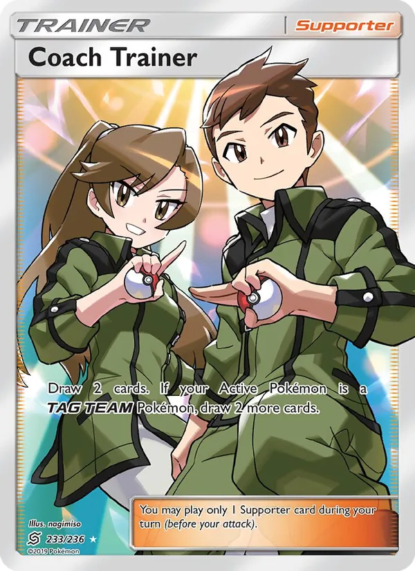 Coach Trainer — Unified Minds #233 (Pokémon TCG card)