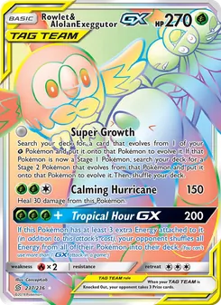 Rowlet & Alolan Exeggutor GX (Unified Minds #237)