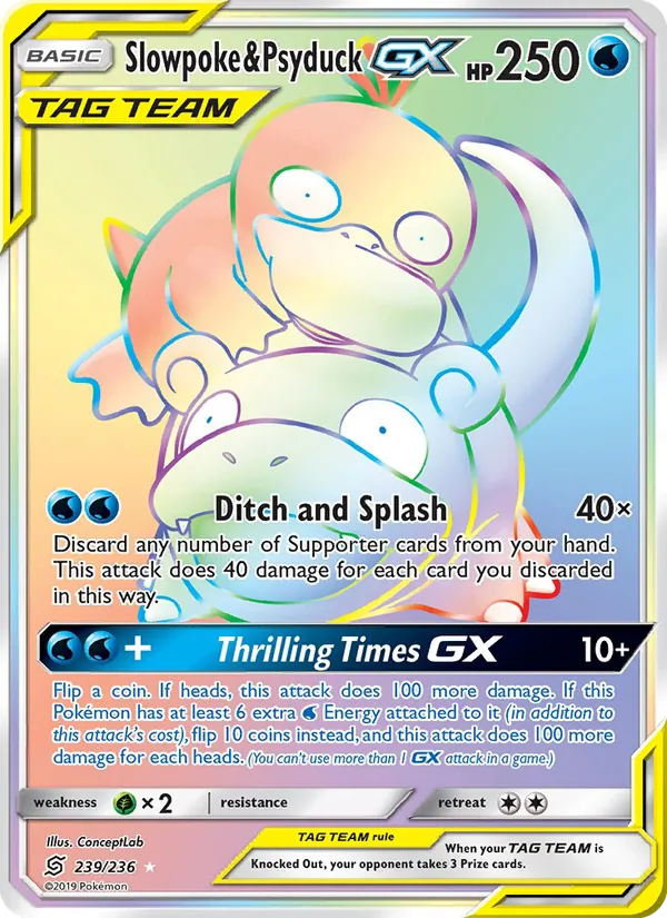 Slowpoke & Psyduck GX — Unified Minds #239 (Pokémon TCG card)
