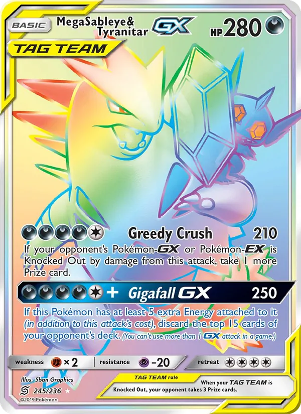 Mega Sableye & Tyranitar GX — Unified Minds #245 (Pokémon TCG card)