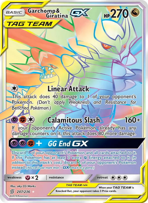 Garchomp & Giratina GX — Unified Minds #247 (Pokémon TCG card)