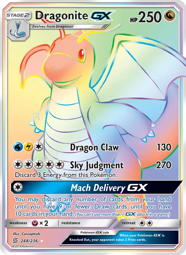 Dragonite GX — Unified Minds #248 (Pokémon TCG card)