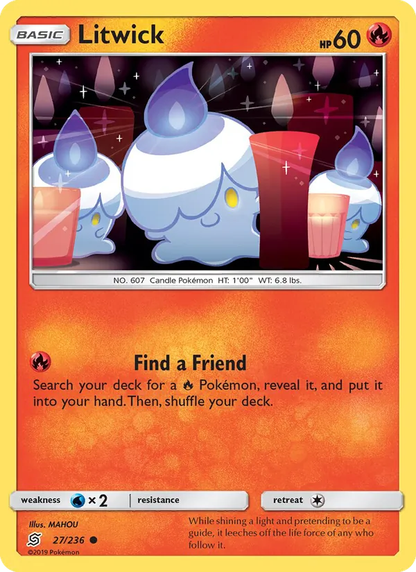 Litwick — Unified Minds #27 (Pokémon TCG card)