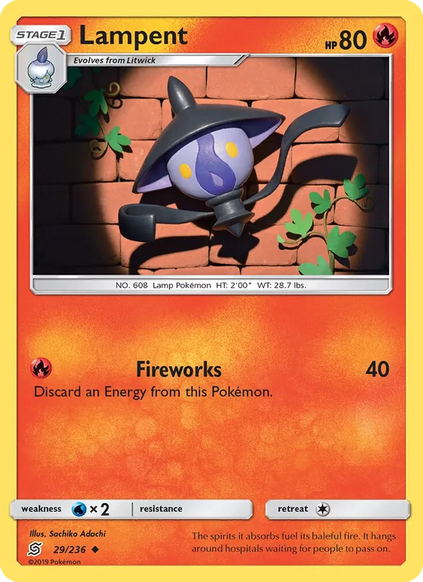 Lampent — Unified Minds #29 (Pokémon TCG card)