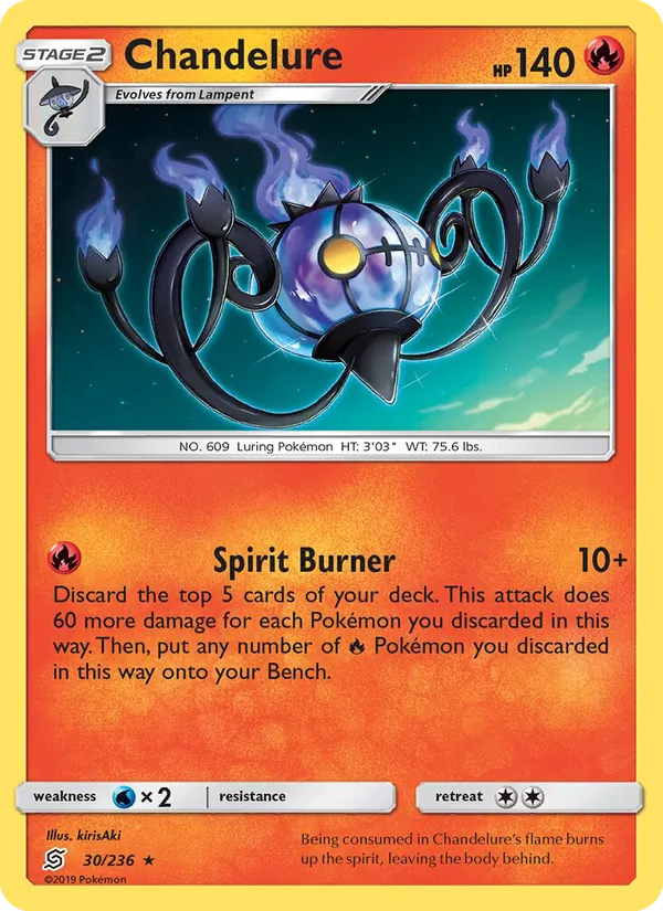 Chandelure — Unified Minds #30 (Pokémon TCG card)