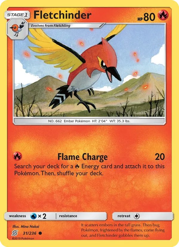 Fletchinder — Unified Minds #31 (Pokémon TCG card)