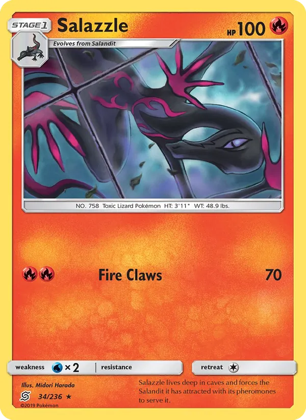 Salazzle — Unified Minds #34 (Pokémon TCG card)