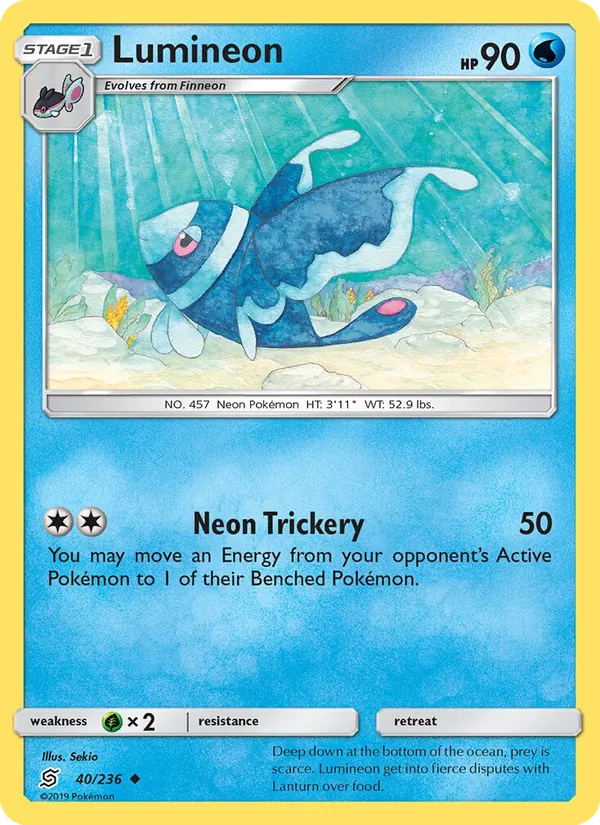 Lumineon — Unified Minds #40 (Pokémon TCG card)