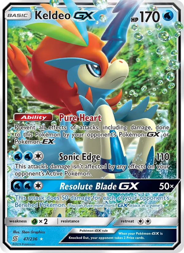 Keldeo GX — Unified Minds #47 (Pokémon TCG card)