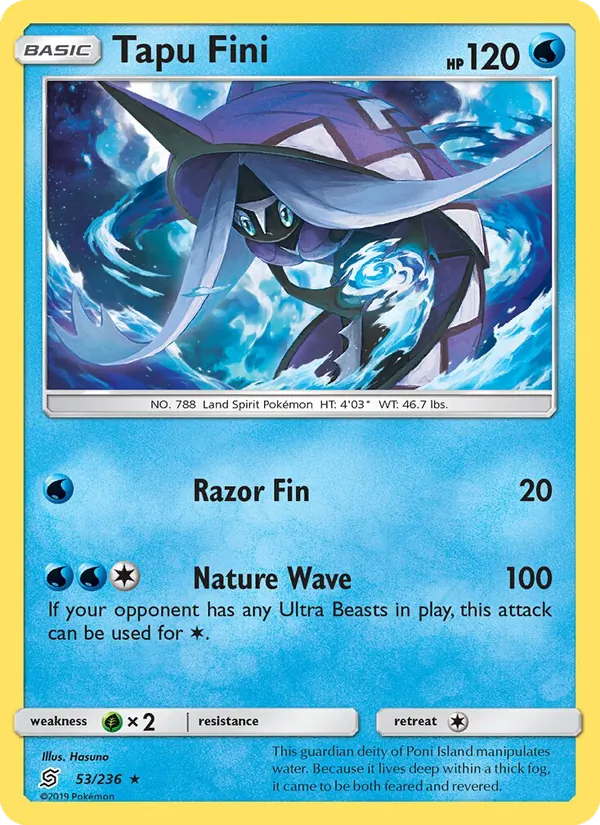 Tapu Fini — Unified Minds #53 (Pokémon TCG card)