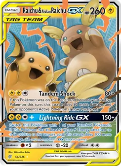 Raichu & Alolan Raichu GX (Unified Minds #54)